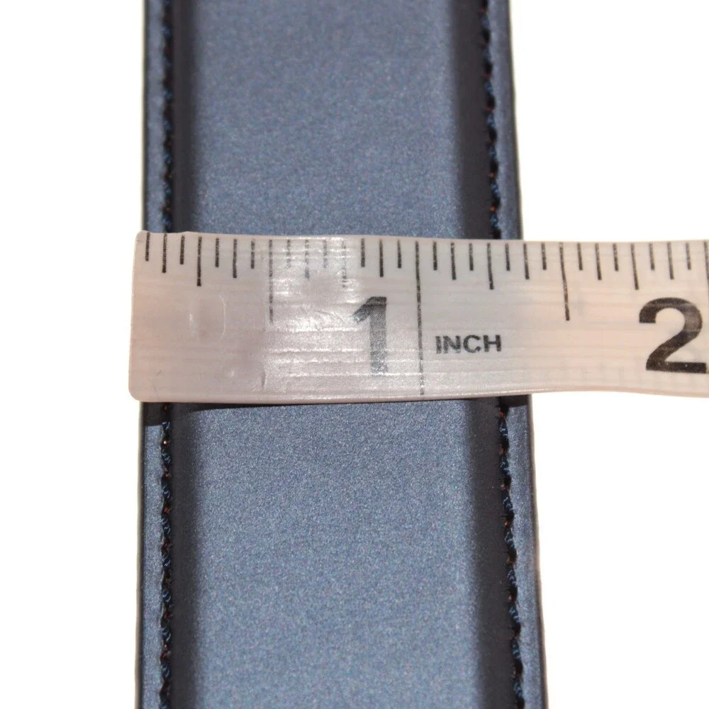 Di Bianco NWT Cut to Size Dress Belt In Solid Navy Blue Leather One Size